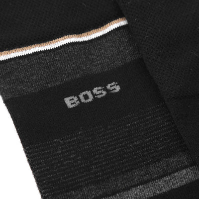 BOSS 2P RS Stripe ViBa Sock in Black Stripe Logo