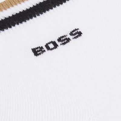 BOSS 2P SH Stripe CC Sock in White Logo