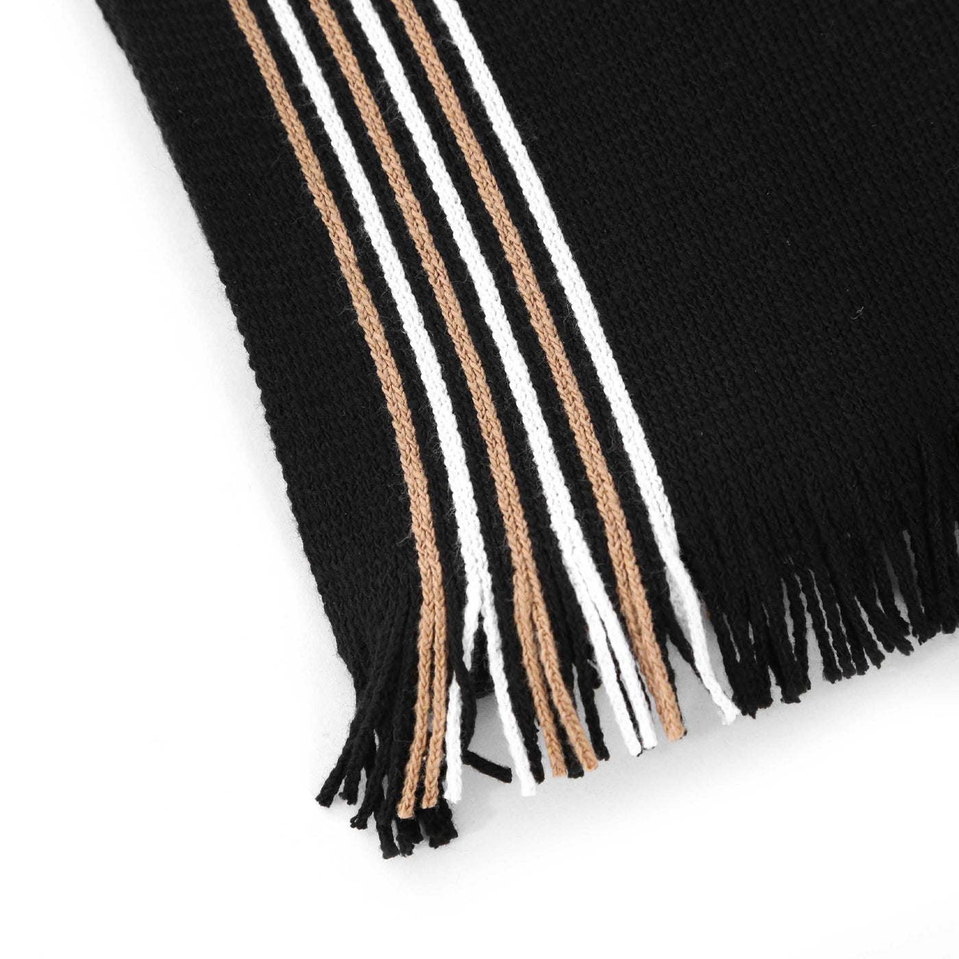 BOSS Enzo Set Hat & Scarf Set in Black Stripe