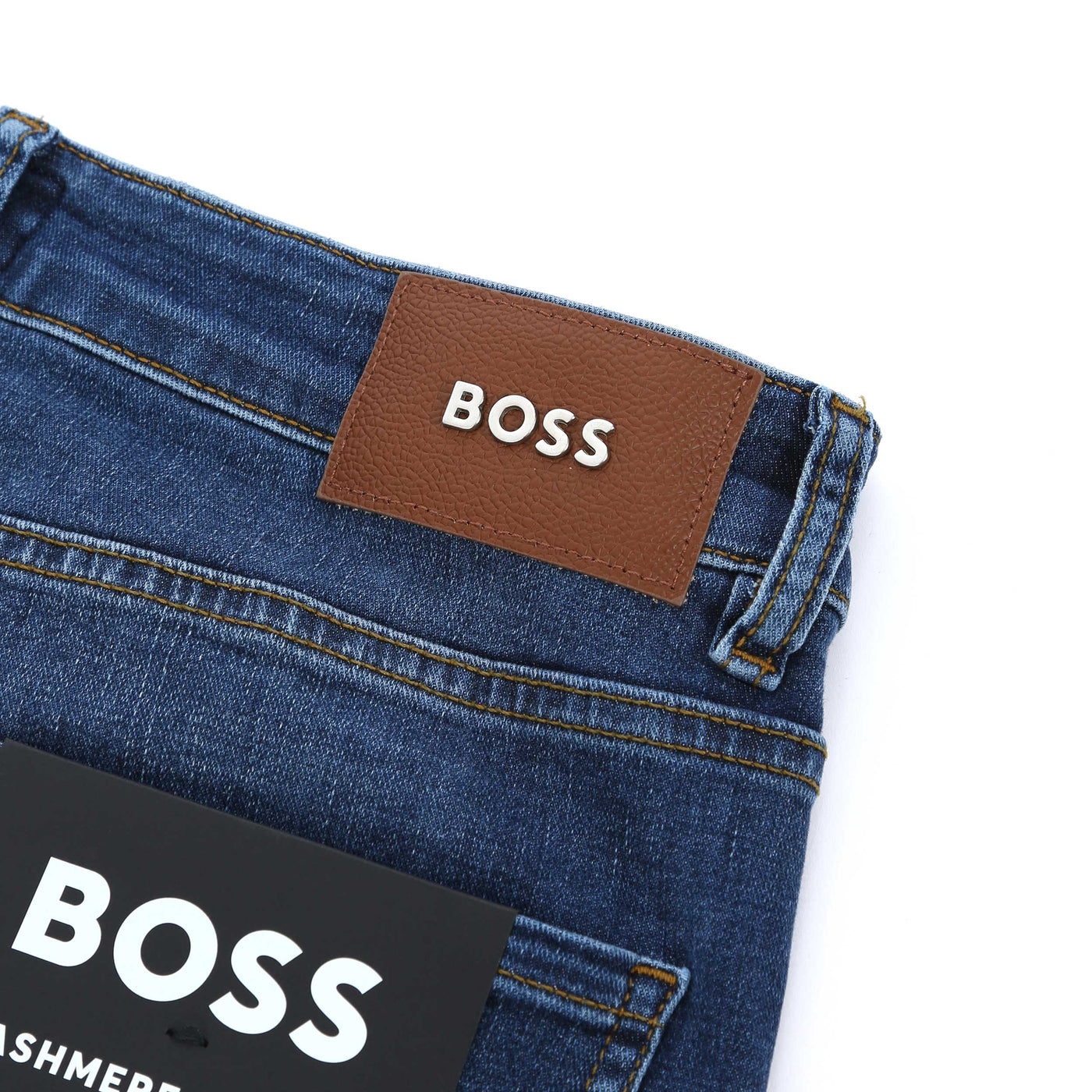 BOSS H Delaware Jean in Mid Blue Wash Logo