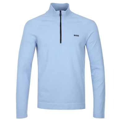 BOSS K Seamless Tech QZ Knitwear in Sky Blue