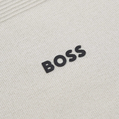 BOSS Momentum X QZ Knitwear in Light Beige Logo