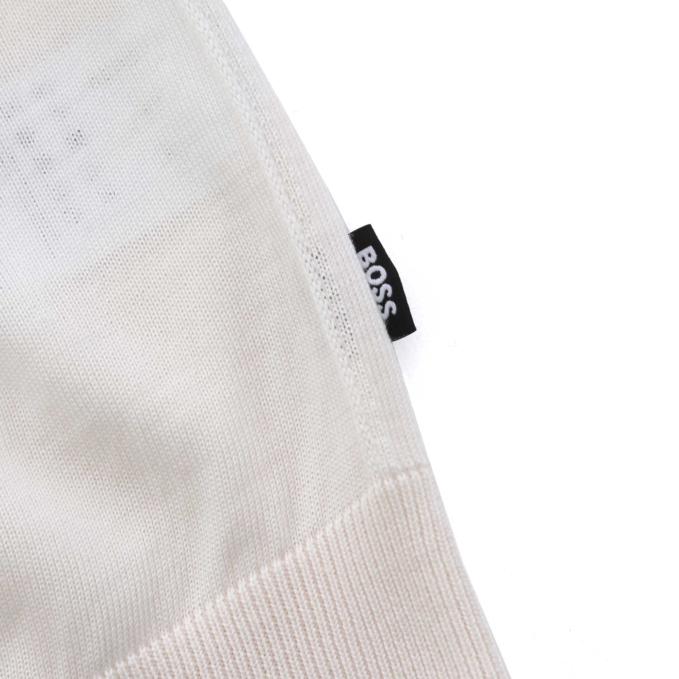 BOSS Musso P Knitwear in Open White Logo Tab