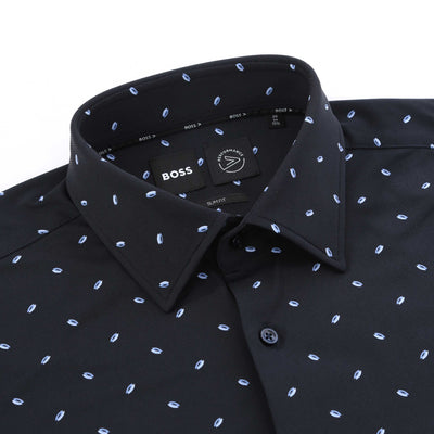 BOSS P Hank Kent C1 222 Shirt in Navy Print Collar