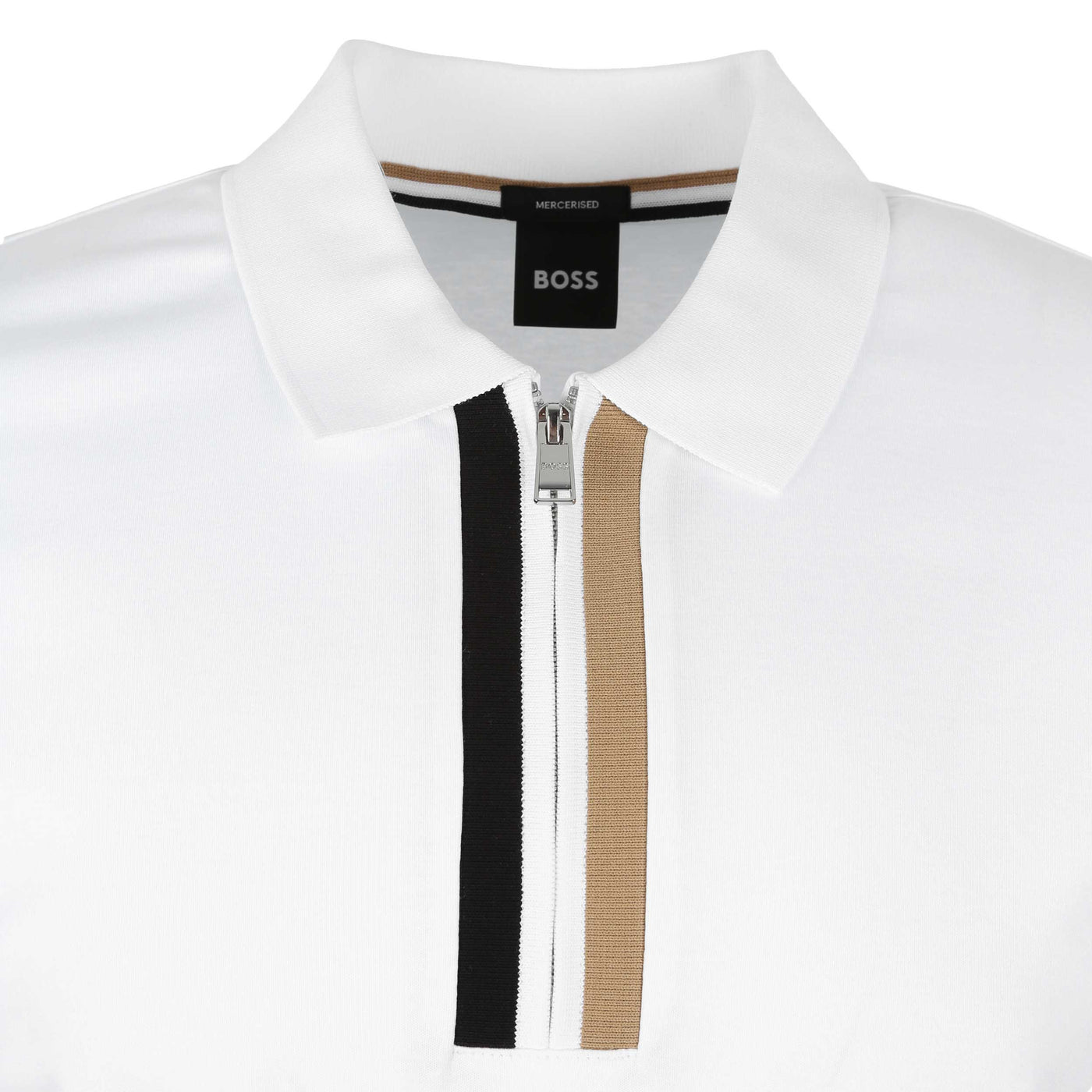 BOSS Paras 19 Polo Shirt in White Placket