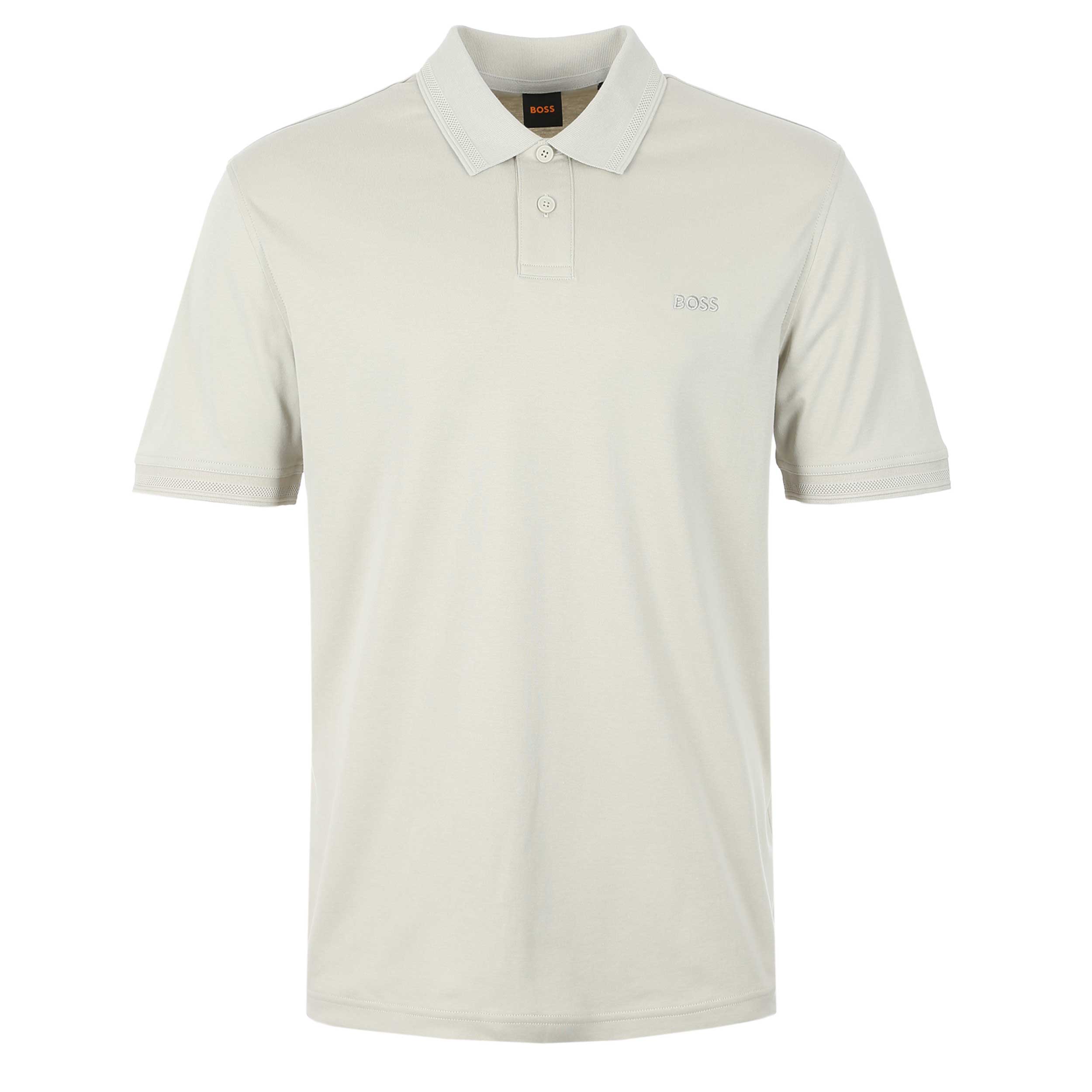 BOSS Pe Interlock Polo Shirt in Light Beige