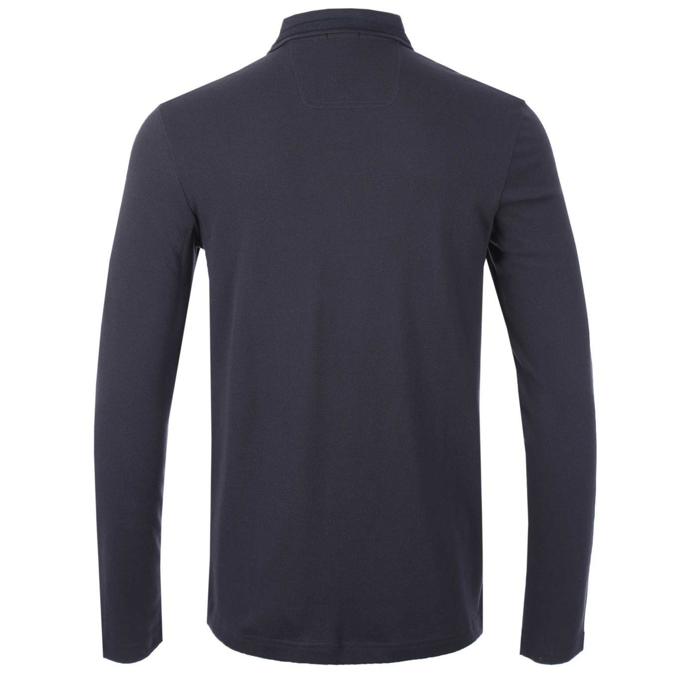 BOSS Plisy Long Sleeve Polo Shirt in Navy Back