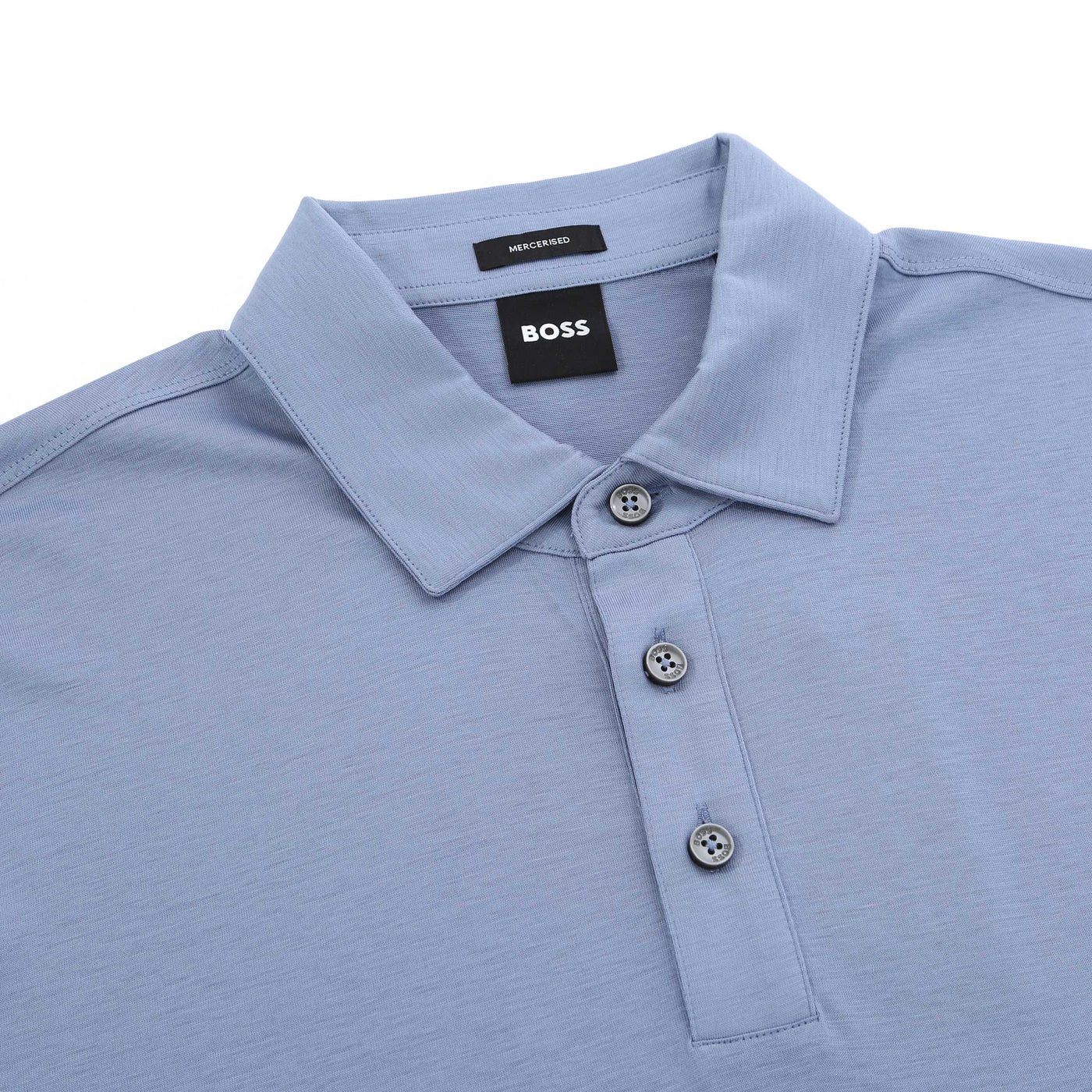 BOSS Press 50 Polo Shirt in Sky Blue Placket