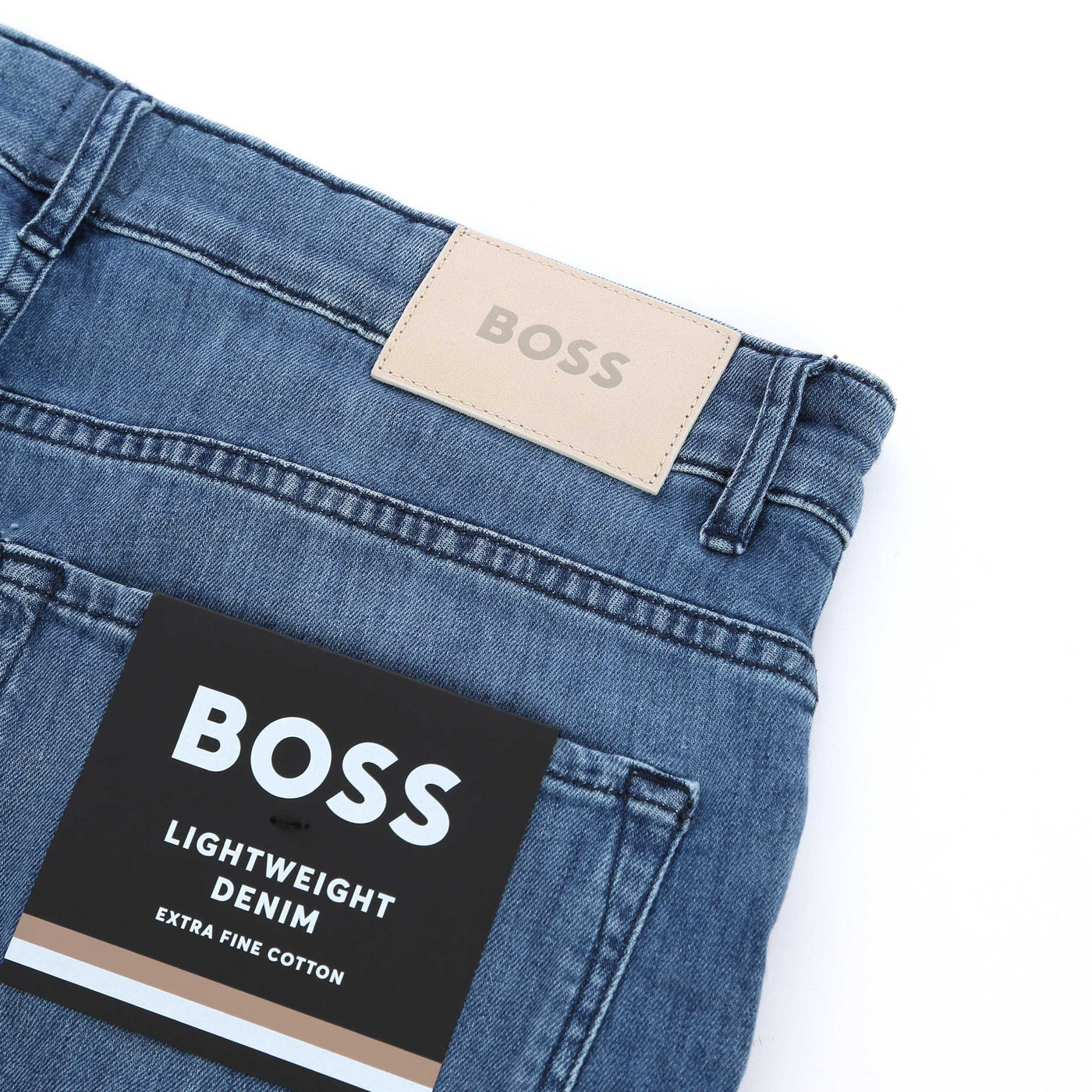 BOSS Re Maine Jean in Medium Blue Wash Logo