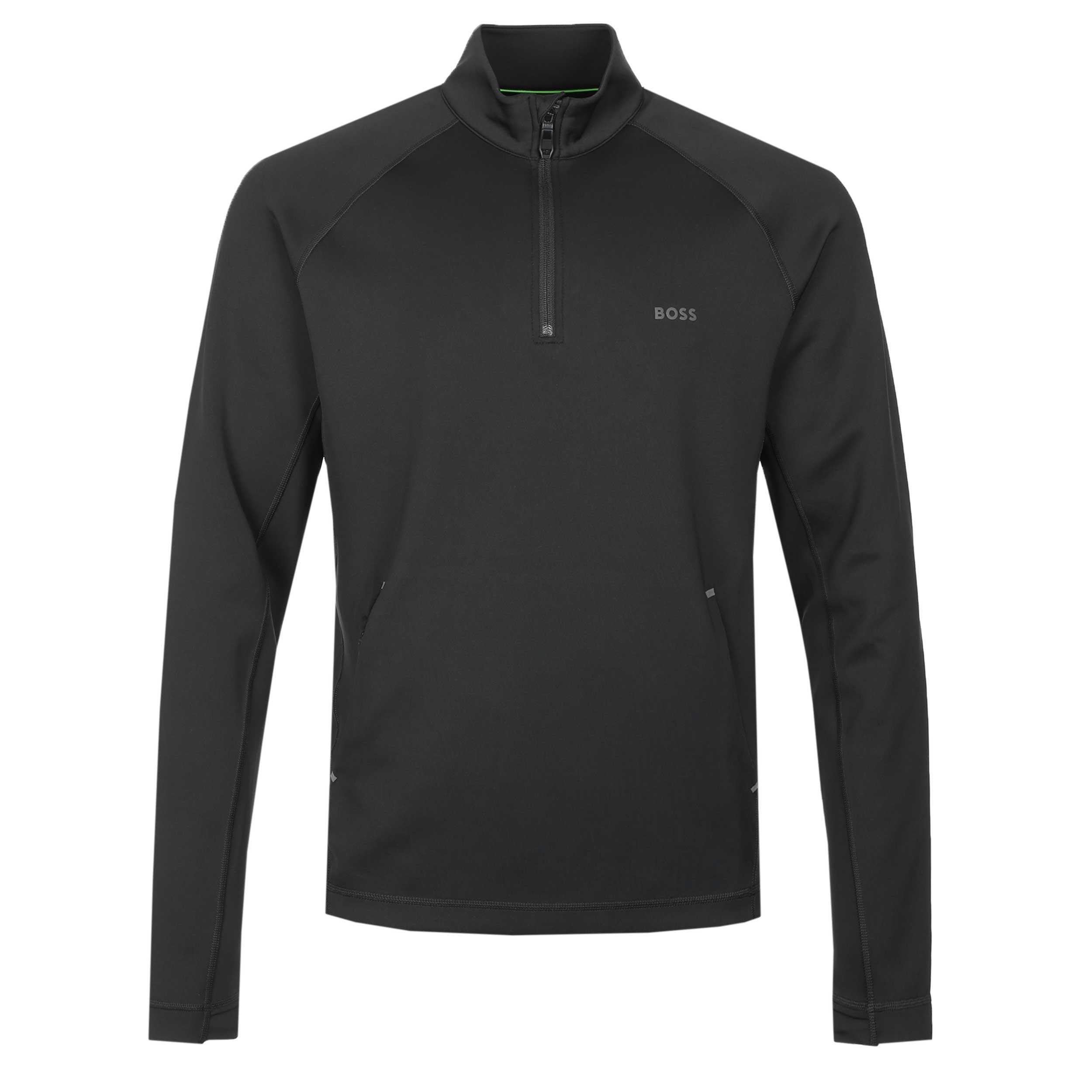 BOSS Sweat Active Zip Neck Sweatshirt in Black