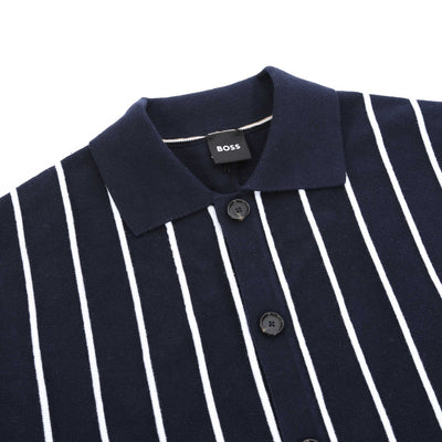 BOSS Tripoli Knitwear in Navy Collar