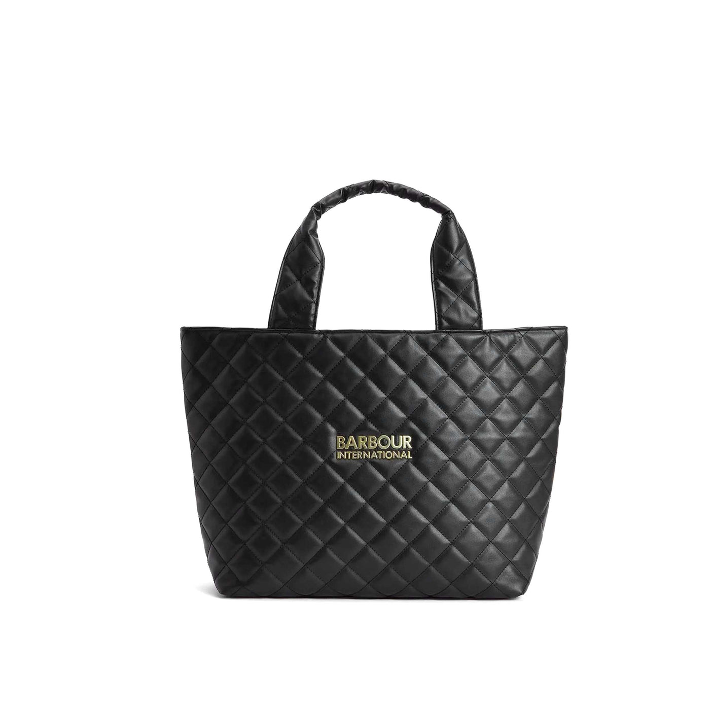 Barbour Battersea Quilted Ladies Mini Tote Bag in Black Front