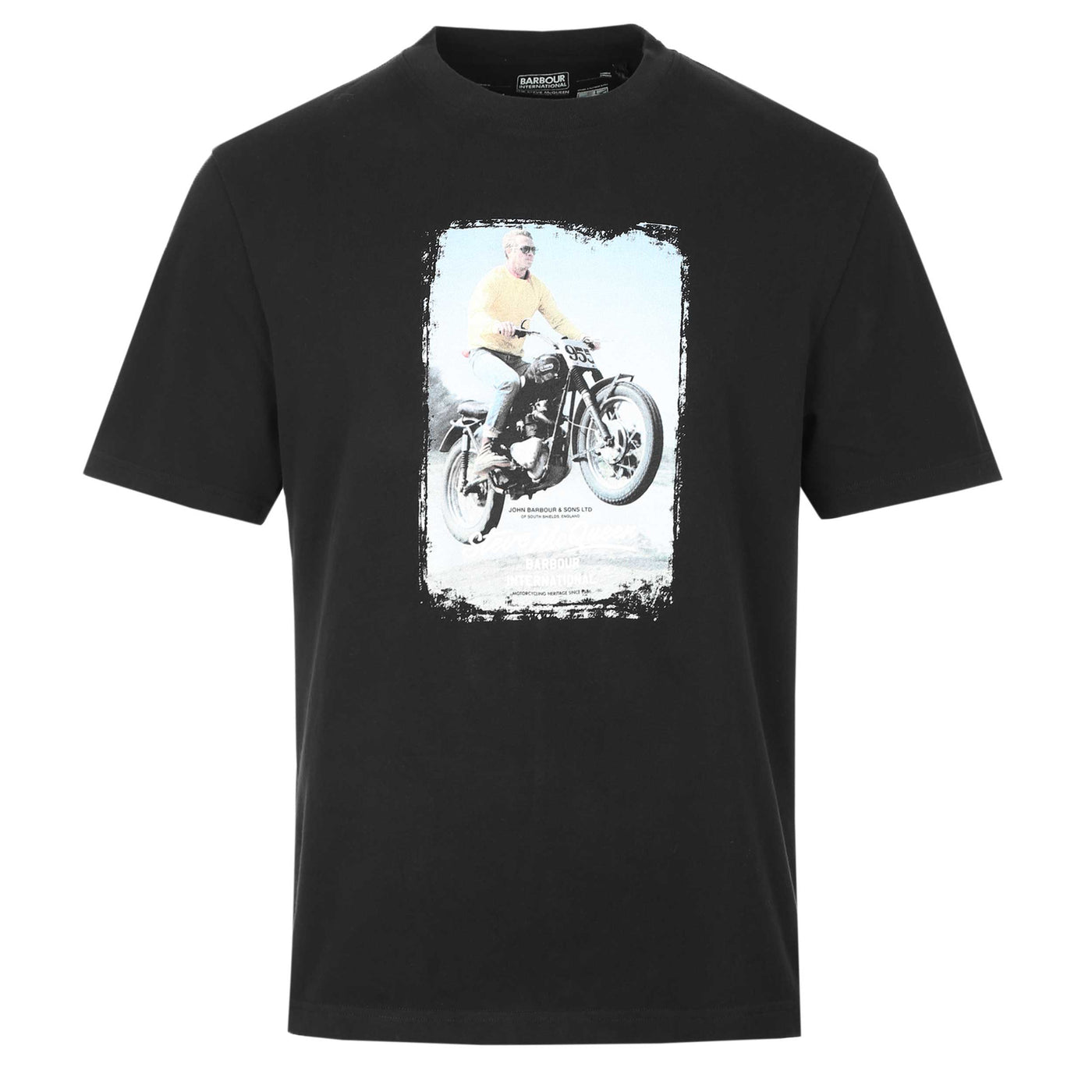 Barbour Coster SMQ Graphic T Shirt in Black Front