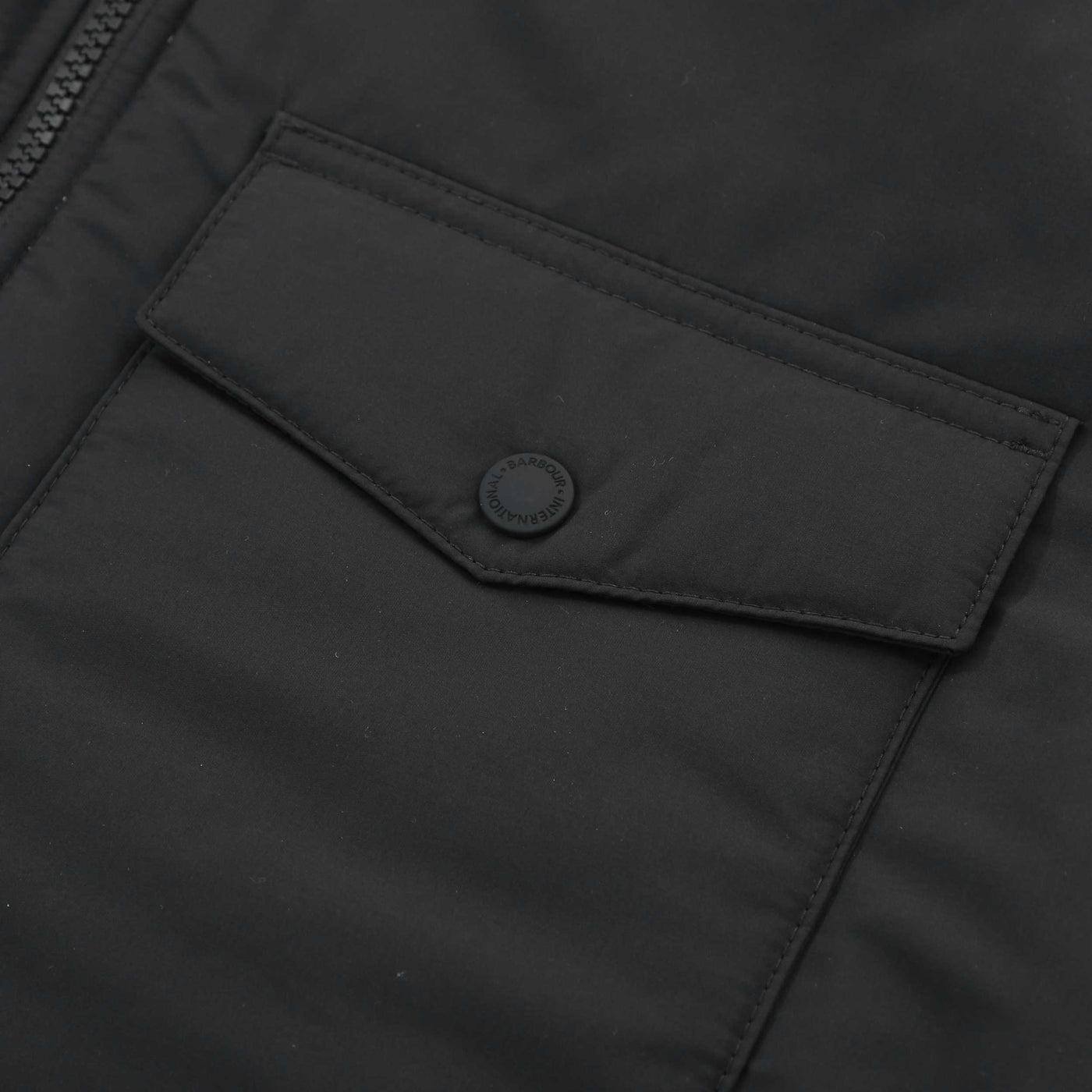 Barbour Distill Quilted Jacket in Black Pocket