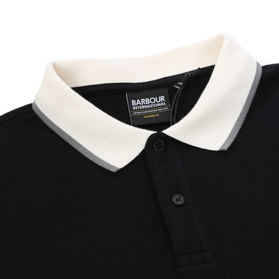 Barbour Howall Polo Shirt in Black Collar