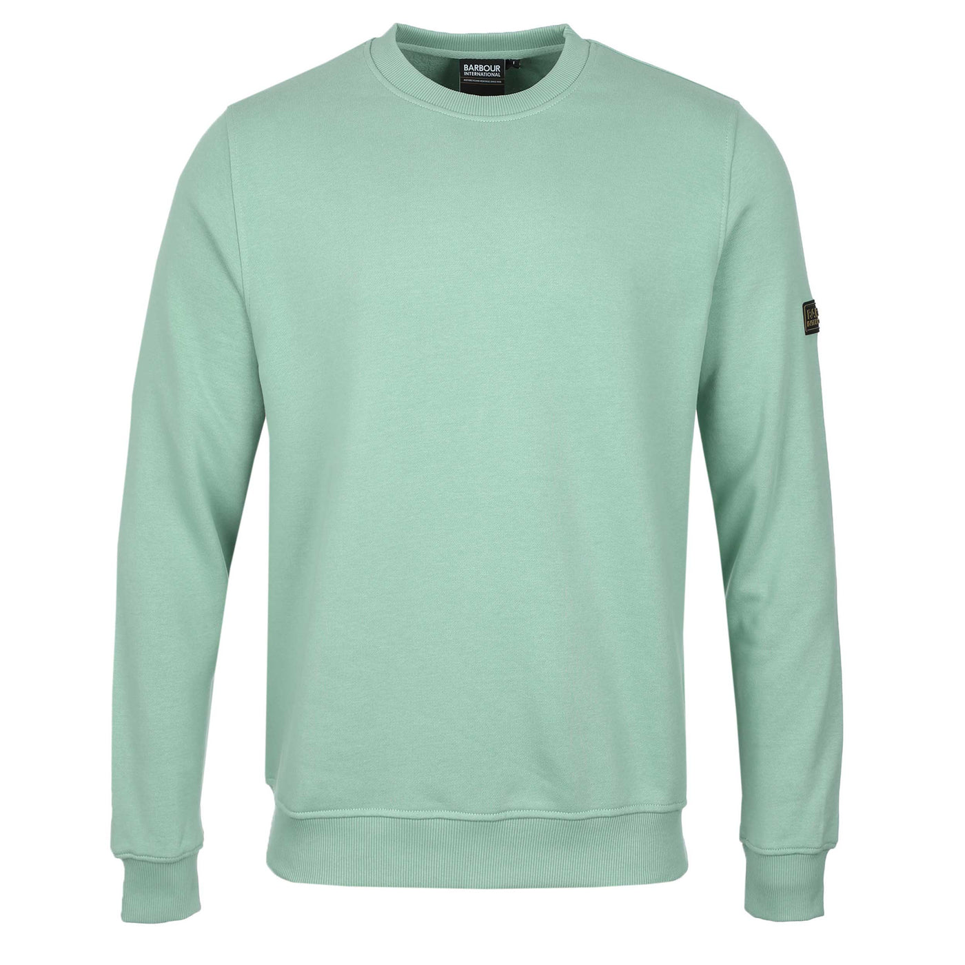 Barbour Outline Badge Crew Neck Sweatshirt in Granite Green