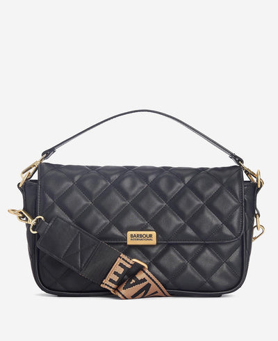 Barbour Quilted Soho Crossbody Ladies Bag in Black Front