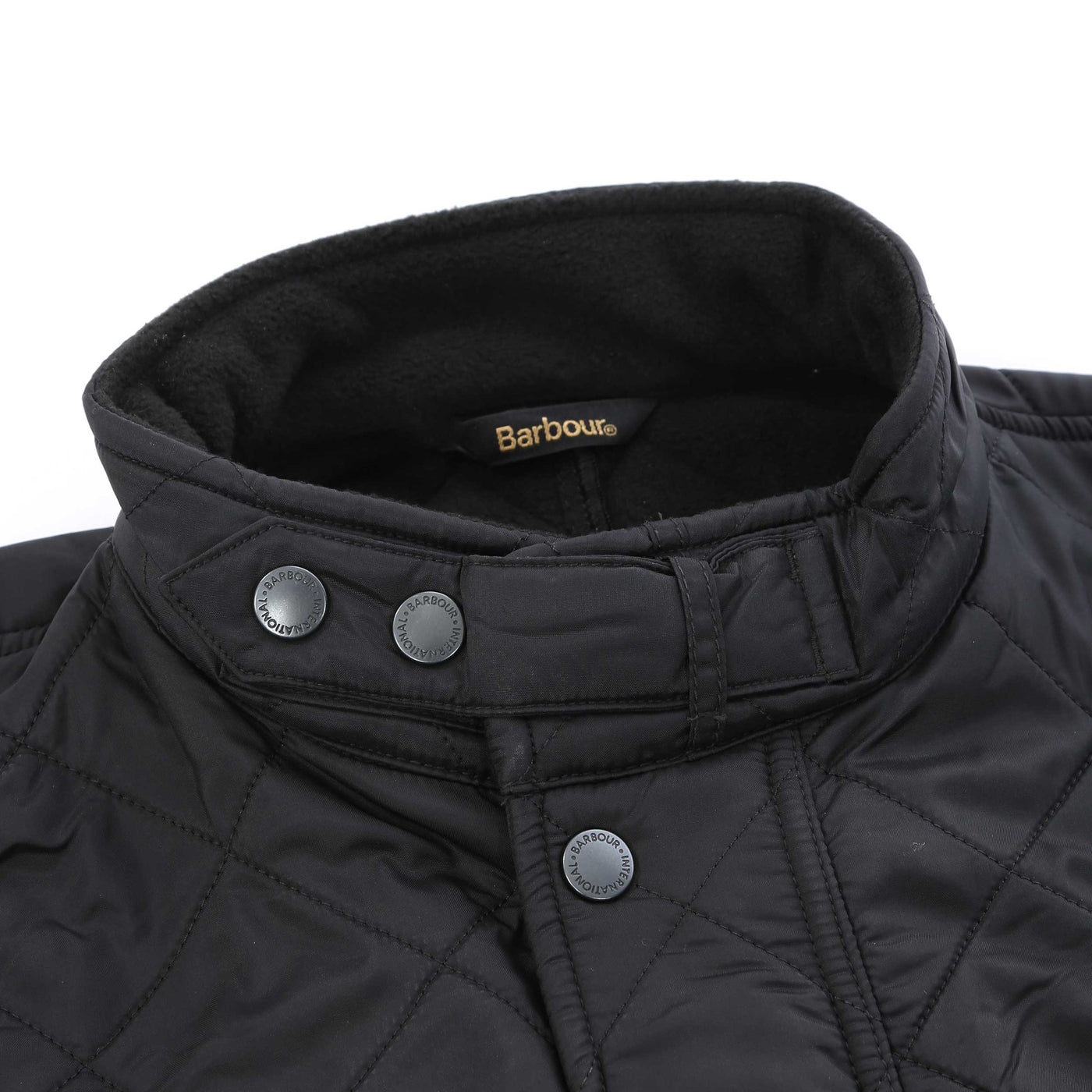 Barbour Tourer Ariel Polarquilt Jacket in Black Collar