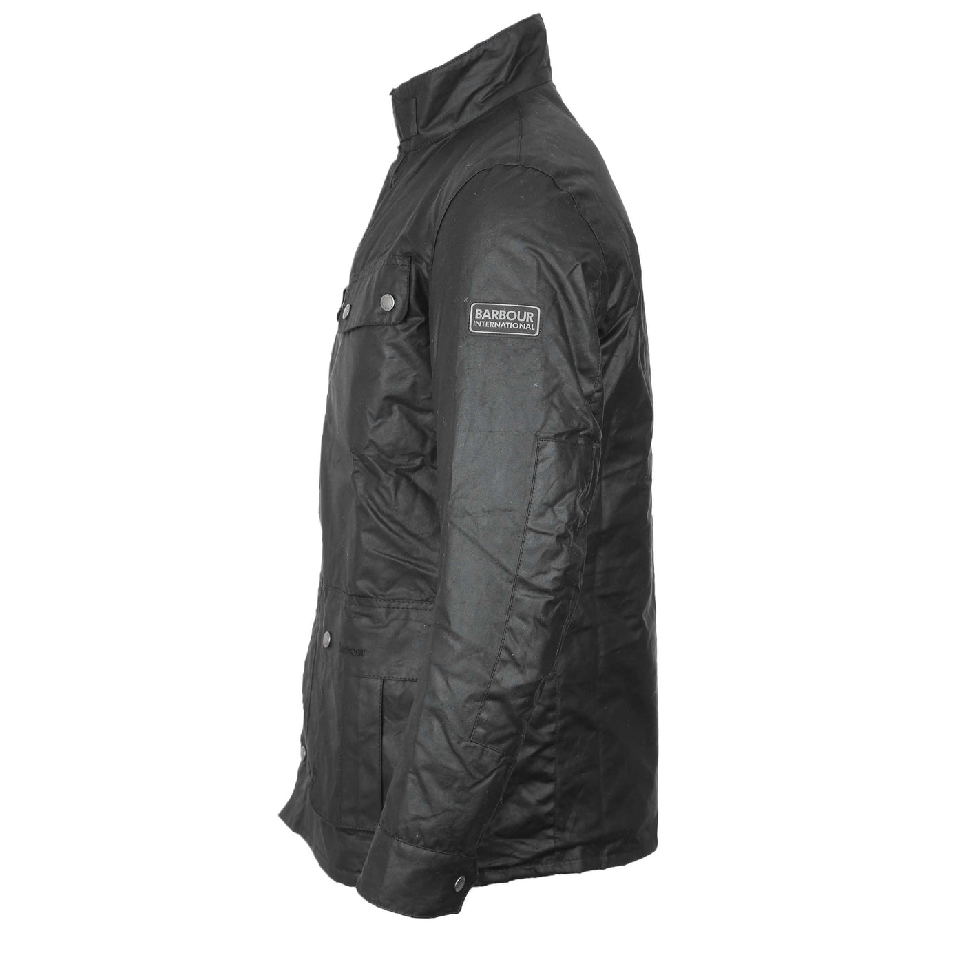 Barbour Tourer Duke Wax Jacket in Black Side