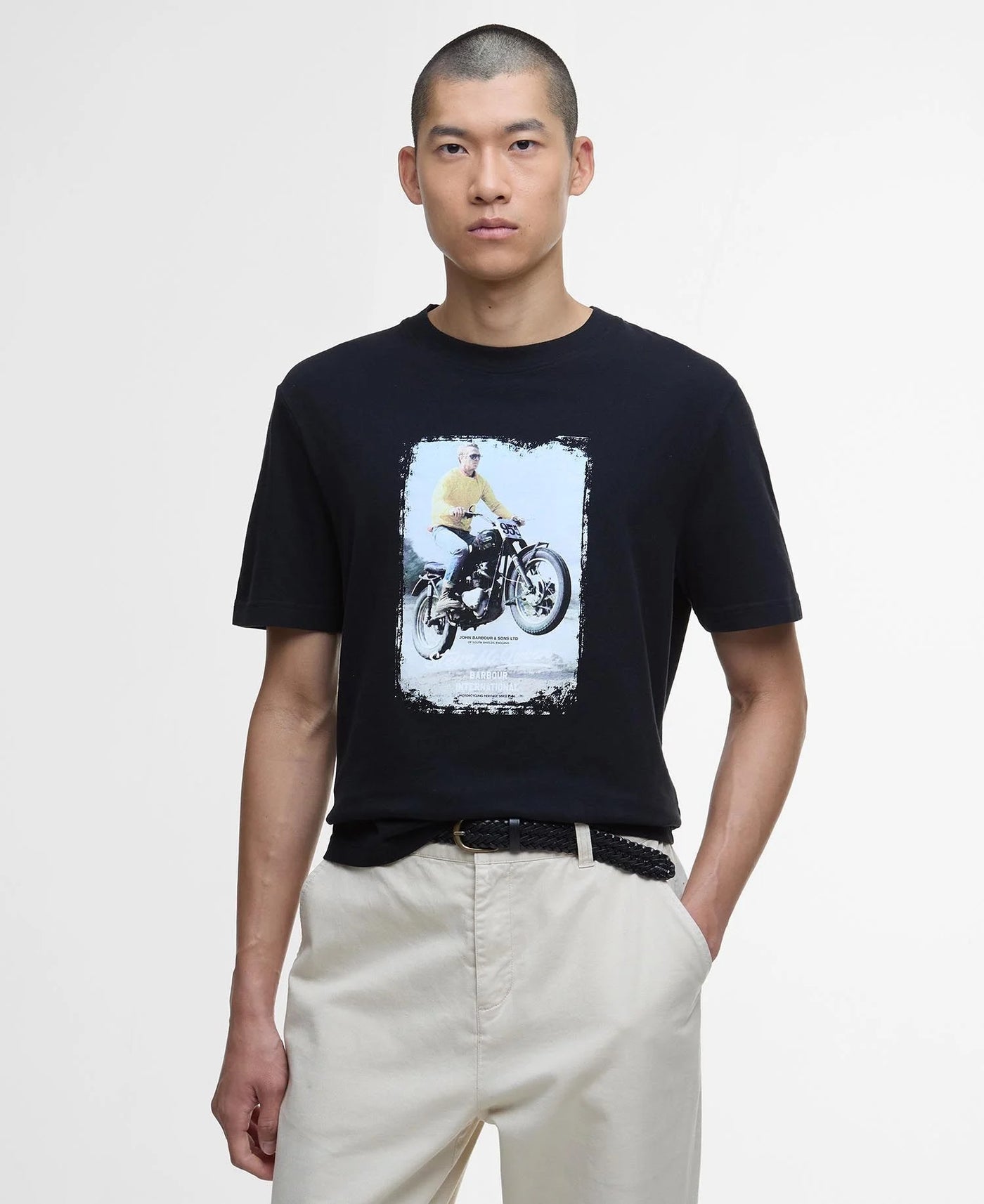 Barbour Coster SMQ Graphic T Shirt in Black