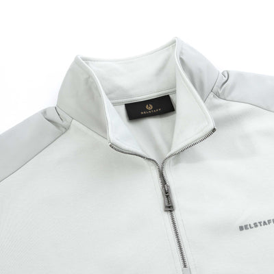 Belstaff Alloy Quarter Zip Sweat Top in Mercury Zip