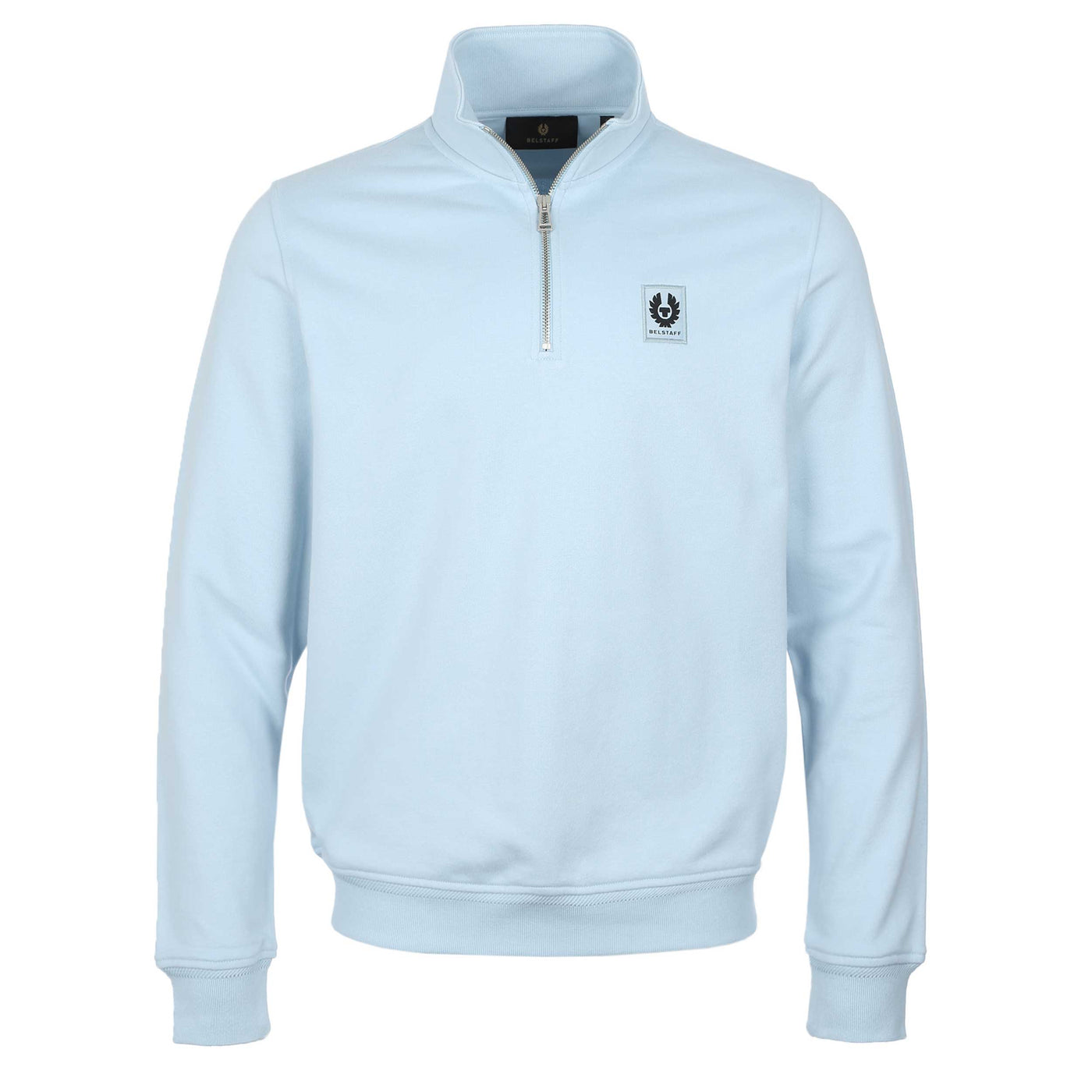 Belstaff Quarter Zip Sweat Top in Sky Blue