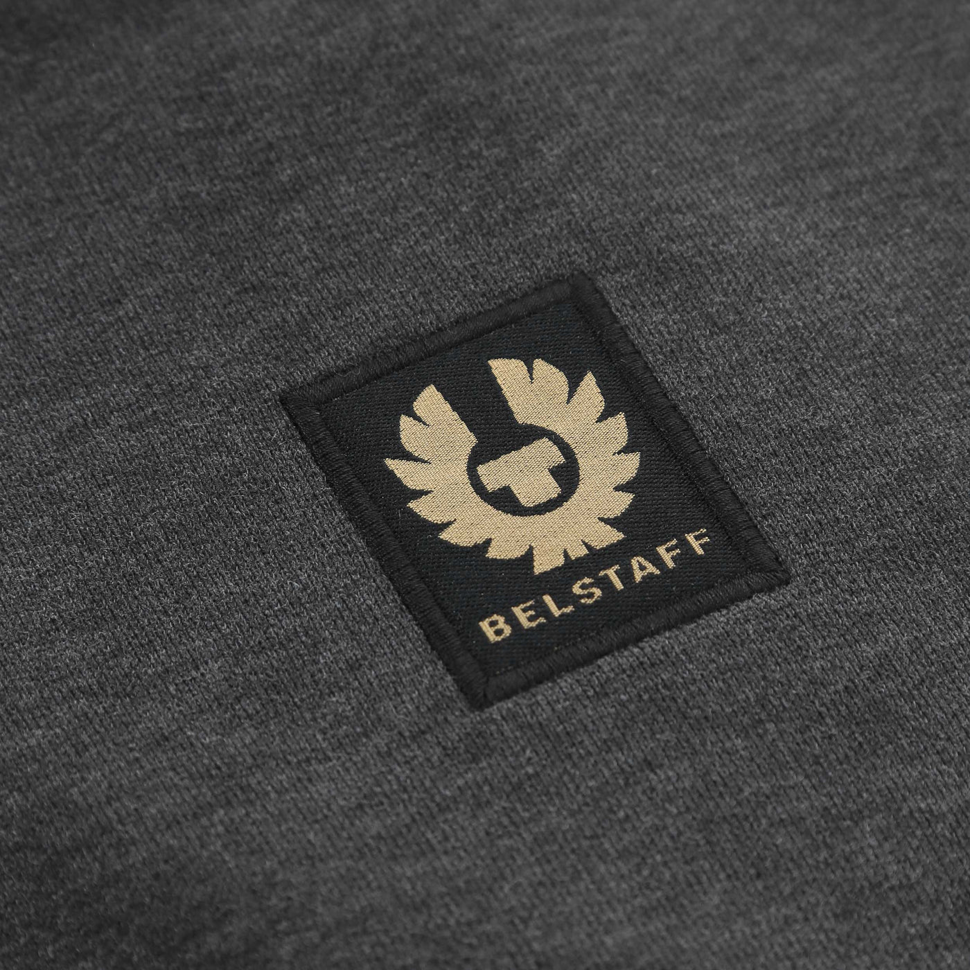 Belstaff Quarter Zip Sweat Top in Charcoal Heather Logo