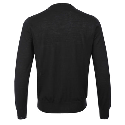 Canali Crew Neck Knitwear in Black Back