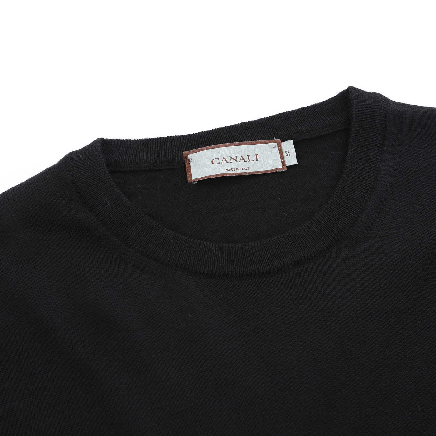 Canali Crew Neck Knitwear in Black Neck