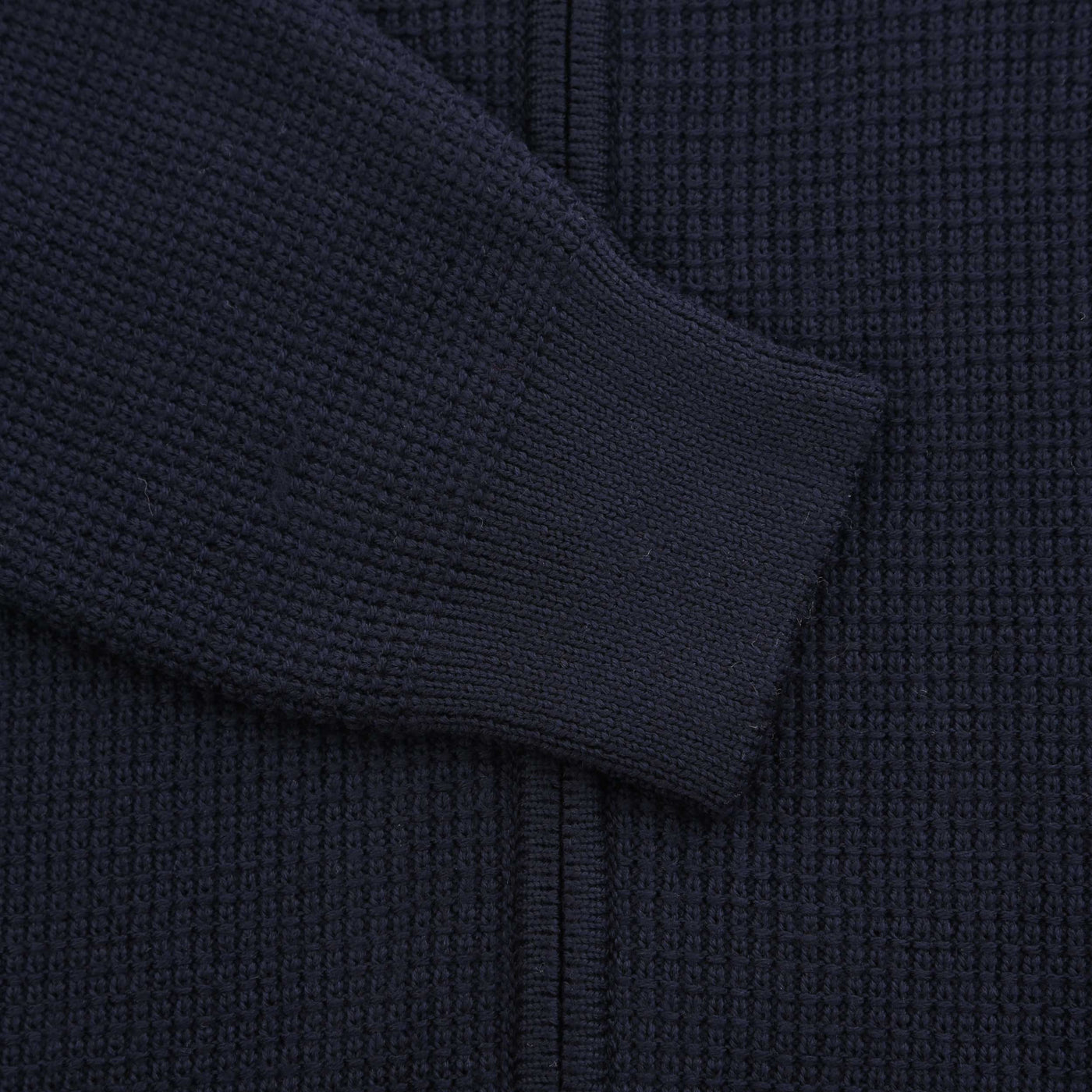 Canali Open Weave Cardigan in Navy Cuff