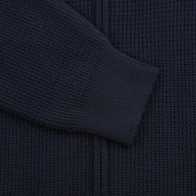 Canali Open Weave Cardigan in Navy Cuff