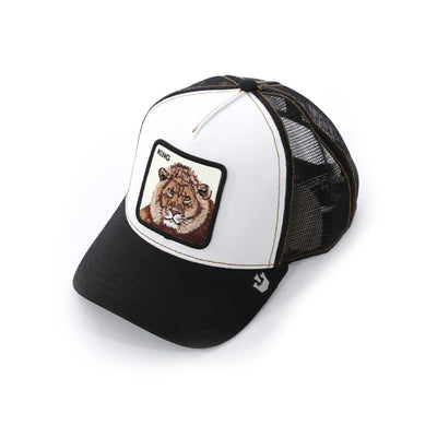 Goorin Bros The King Lion Trucker Cap in Black & White Angle