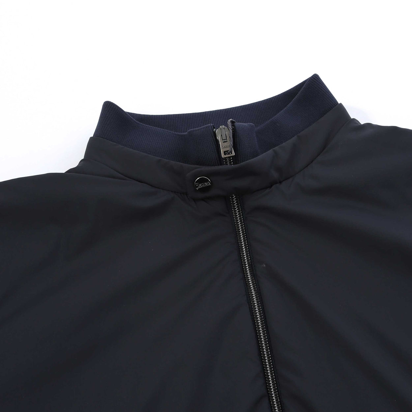 Herno Bomber Liscio Ecoage Jacket in Navy Collar