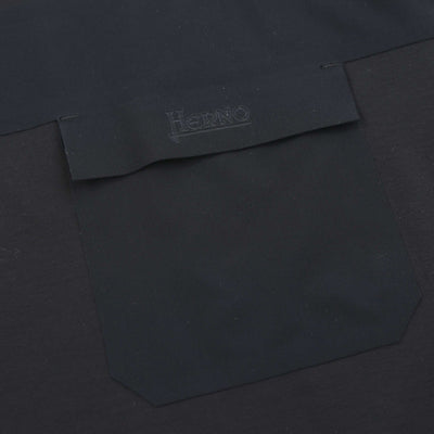 Herno Con Incollature Tasca T-Shirt in Black Pocker