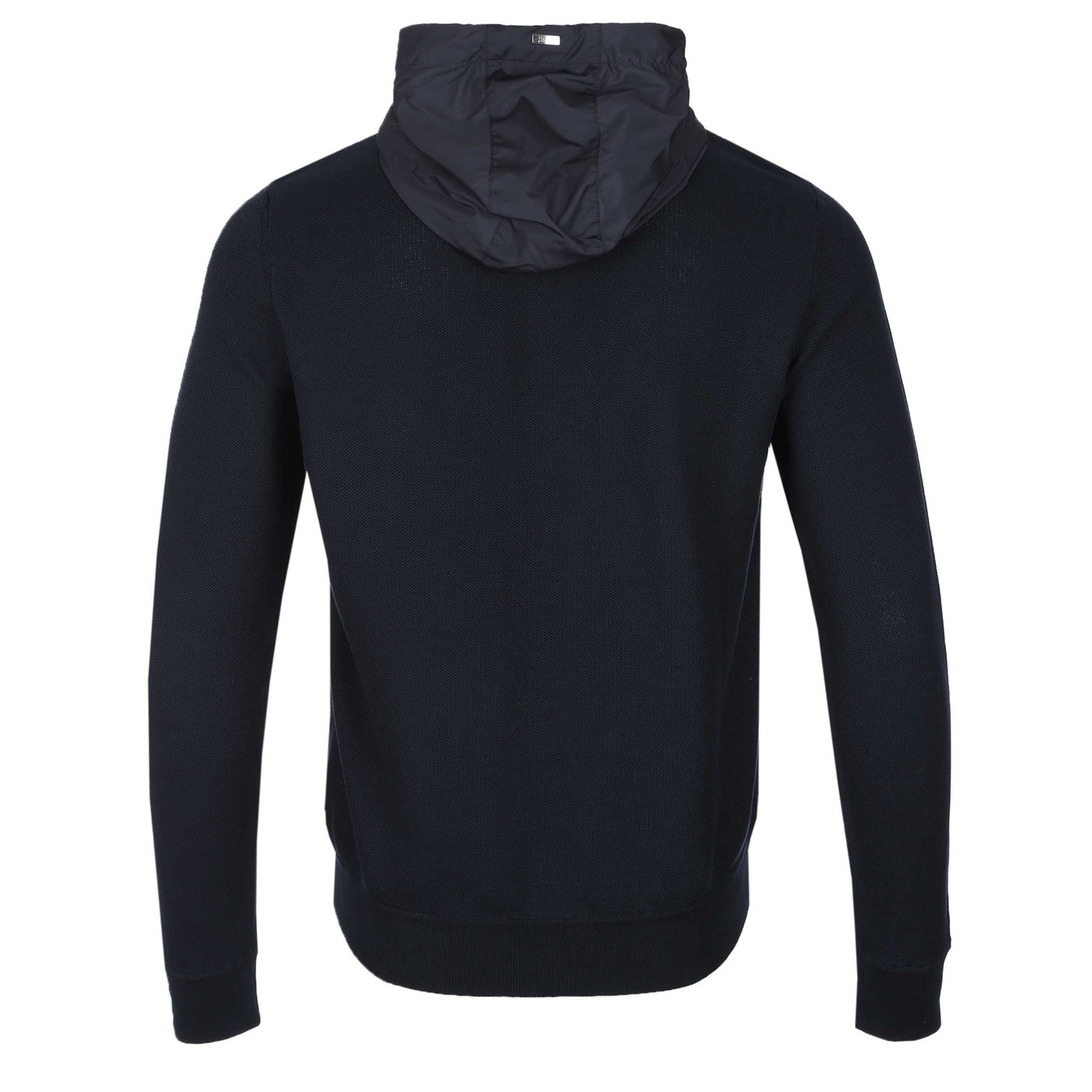 Herno Giacca Felpa Imbottita Combinata Hybrid Hooded Knitwear in Navy Back