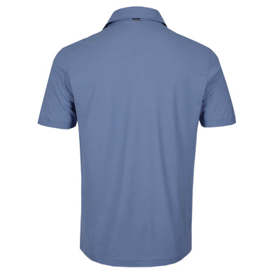 Herno M.C Jersey Polo Shirt in Azzurro Grigiato Blue Back