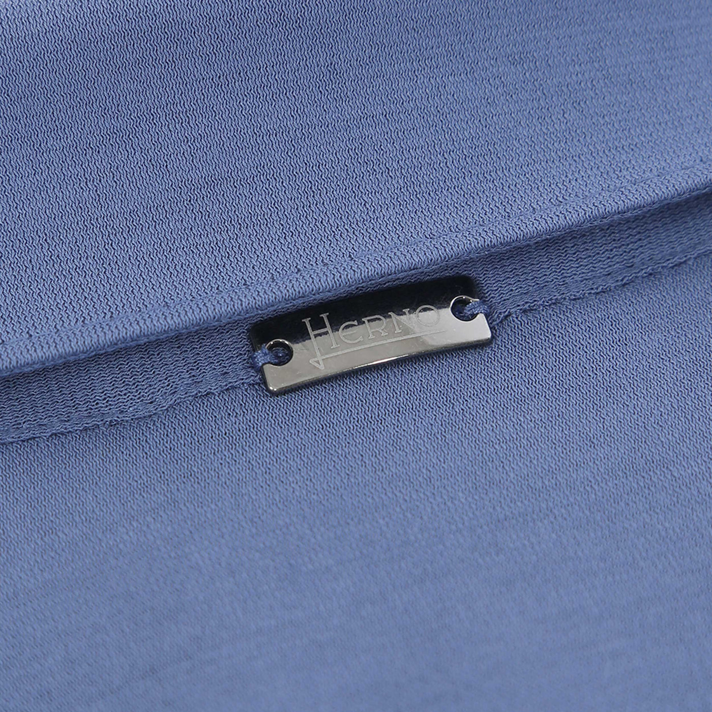 Herno M.C Jersey Polo Shirt in Azzurro Grigiato Blue Logo Tab