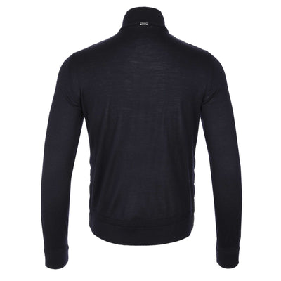 Herno Piumino Combinato Maglia Hybrid Knitwear in Navy