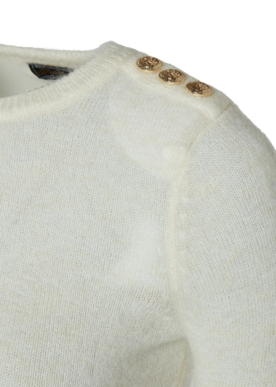 Holland Cooper Amy Crew Neck Knitwear in Natural Shoulder