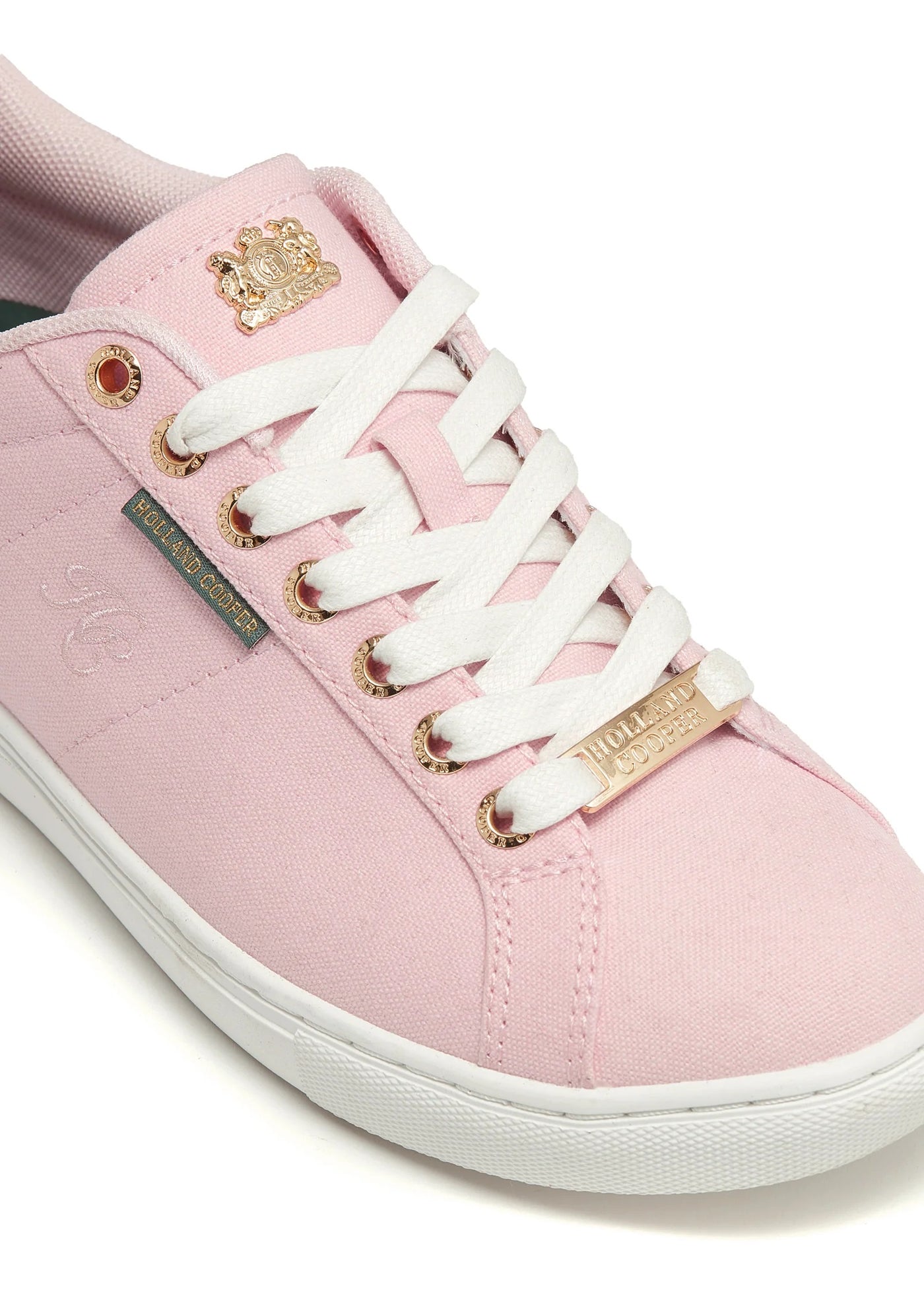 Holland Cooper Chelsea Court Ladies Trainer in Soft Pink Detail