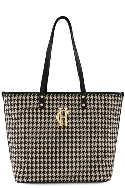 Holland Cooper Kensington Tote Bag in Classic Houndstooth Front