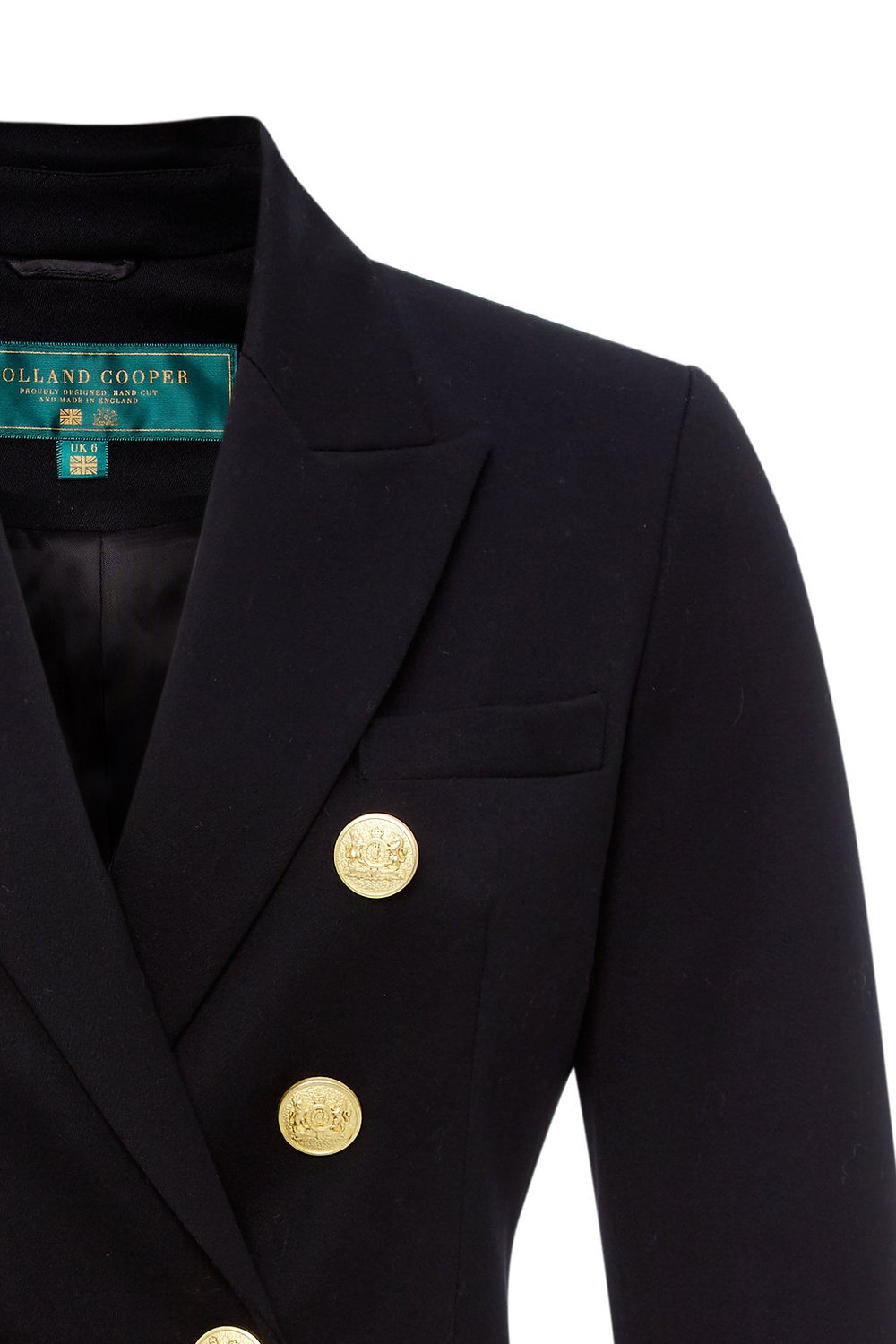 Holland Cooper Knightsbridge Ladies Blazer in Black Barathea Lapel