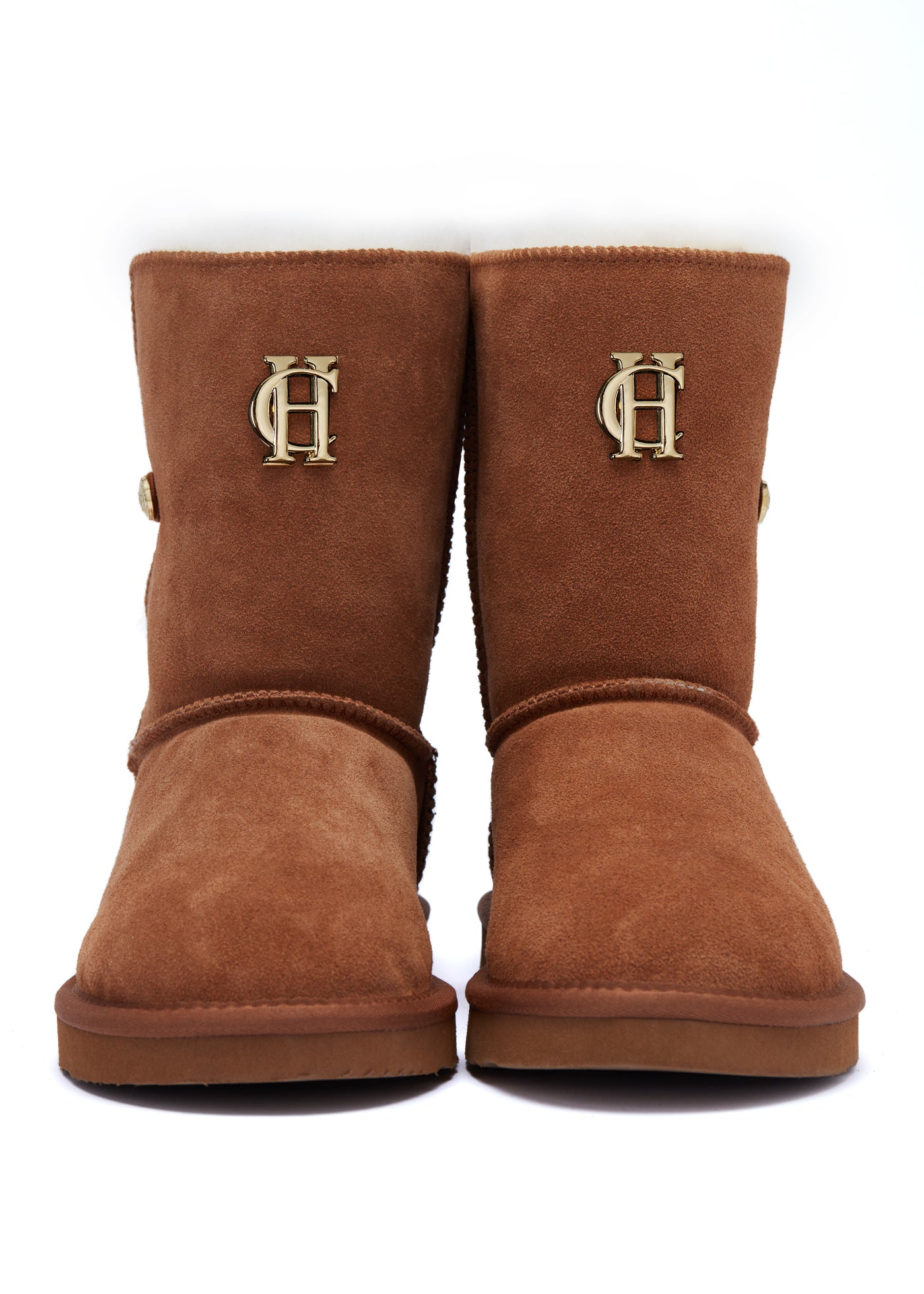 Holland Cooper Shearling Boot in Tan Front