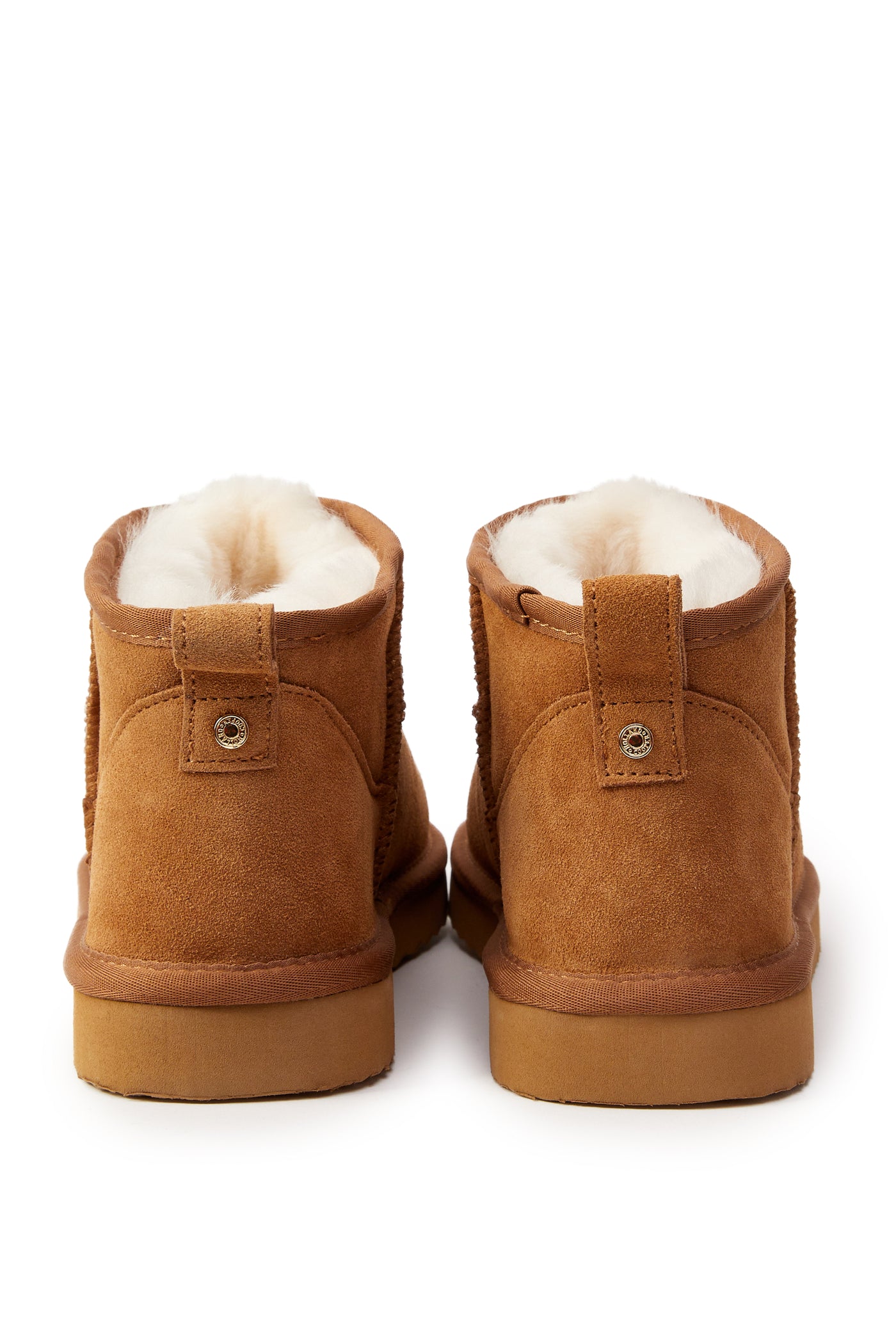 Holland Cooper Ultra Mini Shearling Boot in Tan Heel