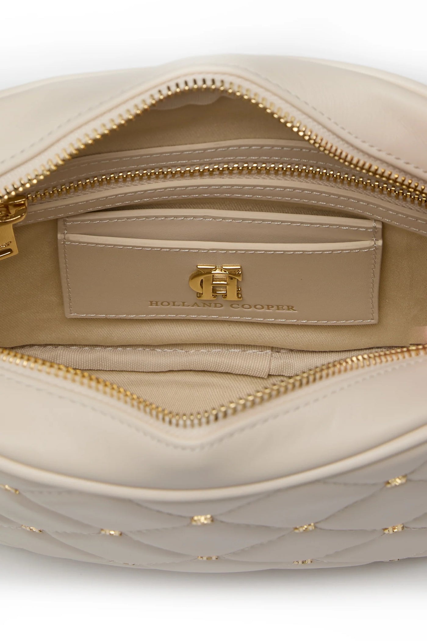 Holland Cooper Soho Camera Bag in Cream Inside