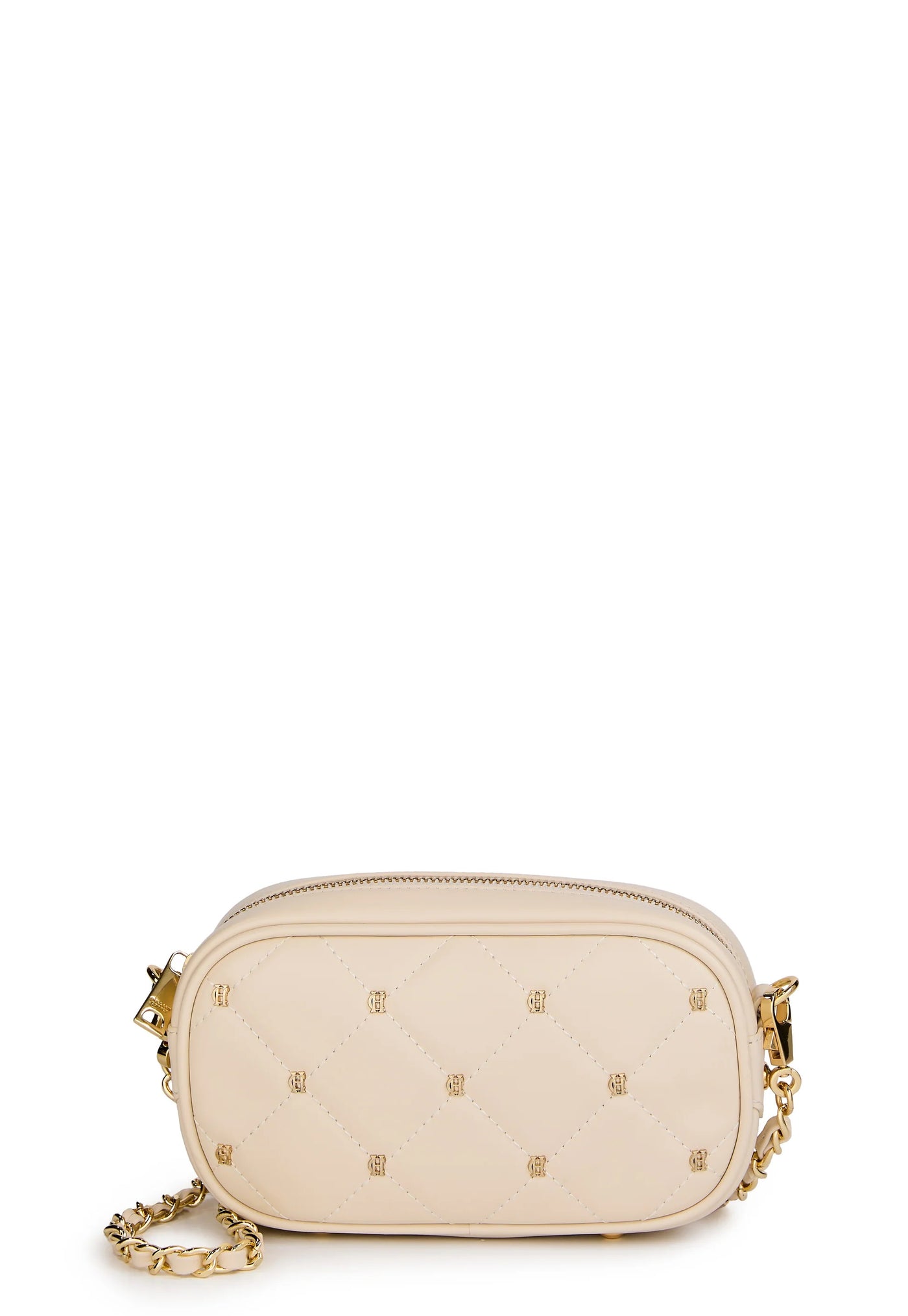 Holland Cooper Soho Mini Quilted Camera Bag in Cream Front