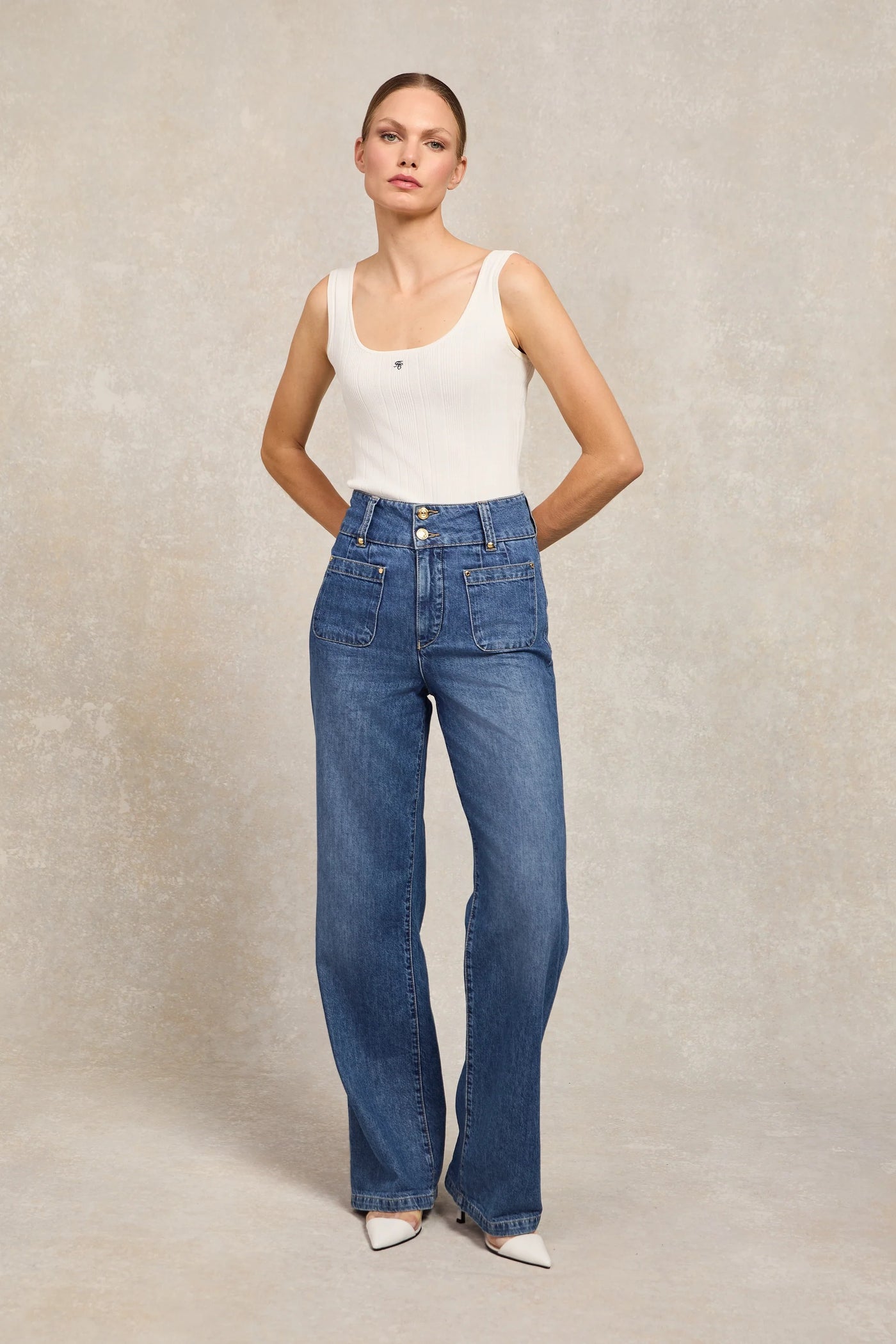 Holland Cooper Tiffany Wide Leg Jean in Denim