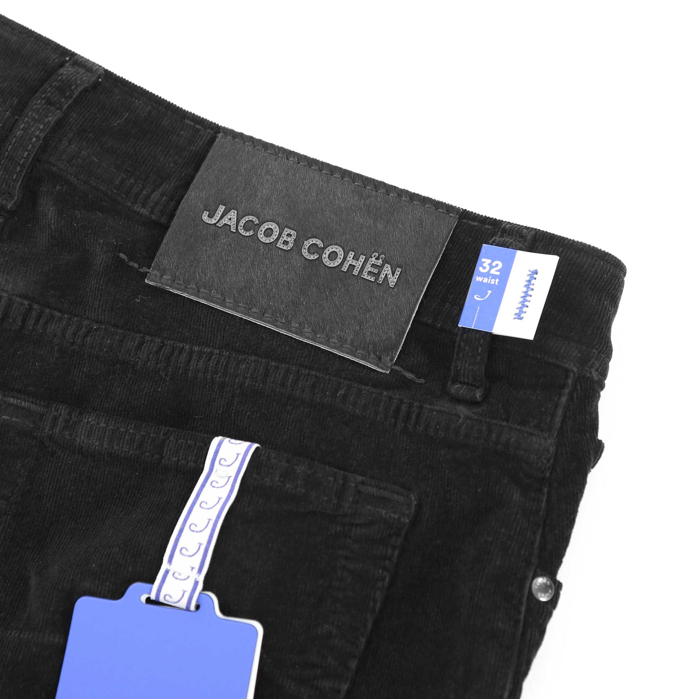 Jacob Cohen Bard Needle Cord in Black Logo Tab