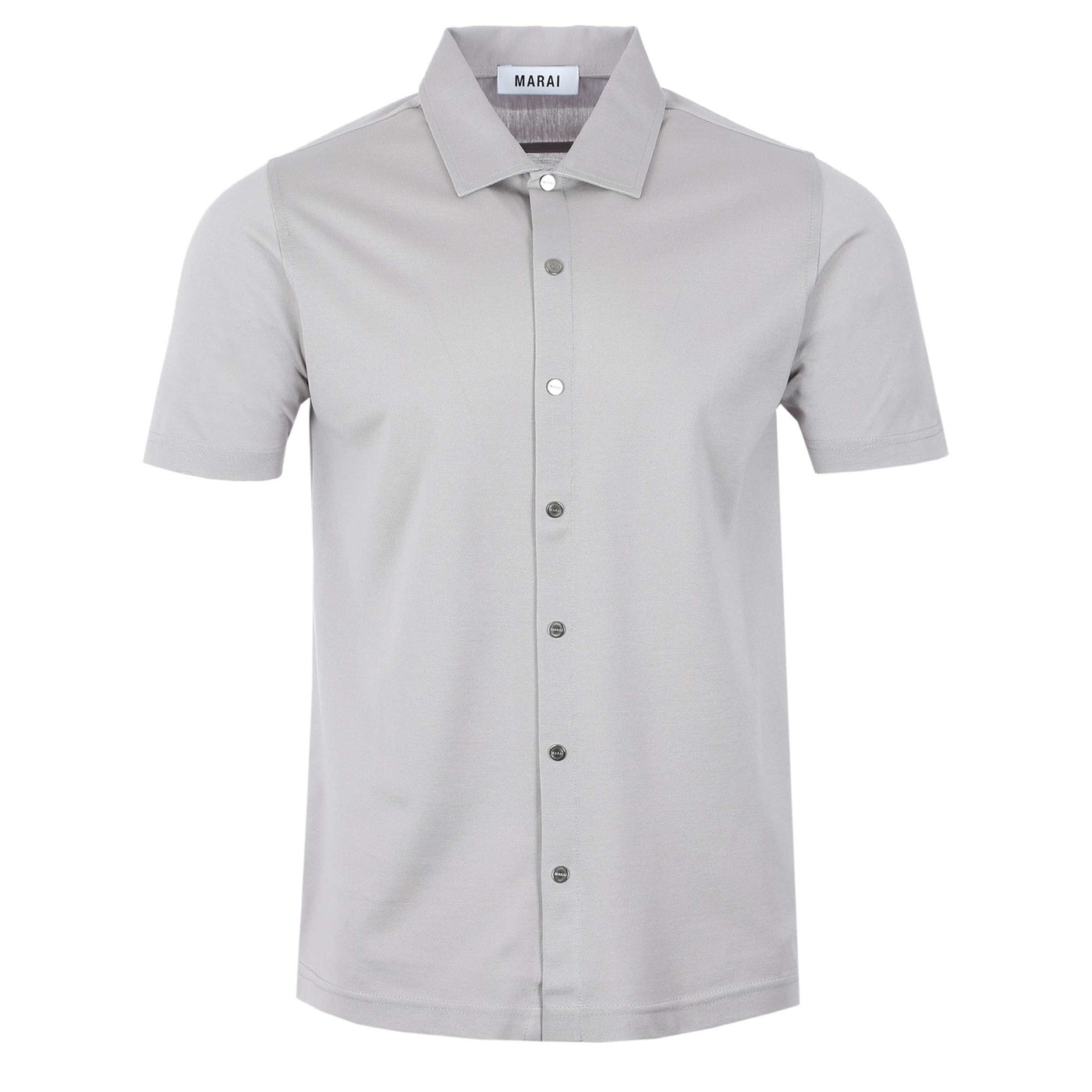 Marai Snap Button SS Shirt in Light Grey