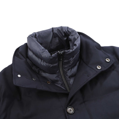 Montecore 3/4 Length Padded Jacket in Navy Collar